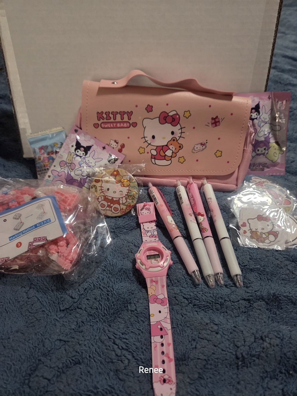 Hello Kitty Pink Accessory Set with Watch, Pens & Bag